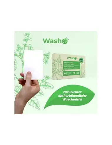 WASHO Box - 60 nachhaltige Waschstreifen mit FRESH BREEZE Duft