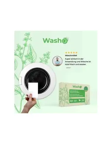WASHO Box - 60 nachhaltige Waschstreifen mit FLAVENDEL Duft