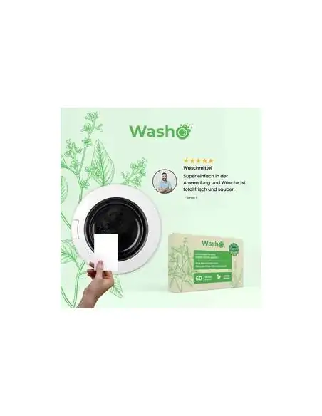 WASHO Box - 60 nachhaltige Waschstreifen mit FLAVENDEL Duft