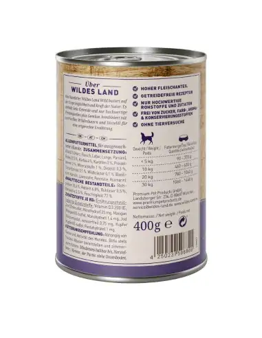 Wild 400g mit Kürbis, Preiselbeeren, Wildkräutern & Distelöl