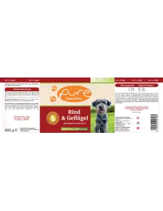 Hundemenü Rind & Geflügel mit Gemüse 800 gr. 2