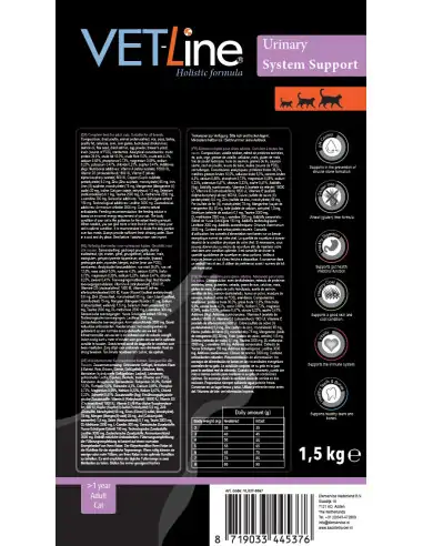 VET-Line Adult Cat Urinary – weizenfreies Katzenfutter 1.5 kg