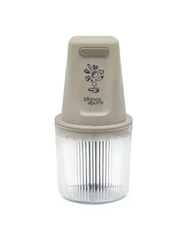 bianco di puro CHOPIT kabelloser food prozessor in beiger Farbe mit Glas-Mixbecher
