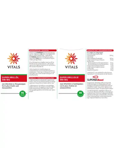 Zusammensetzung und Inhaltsstoffe Vitals Super Krillöl.