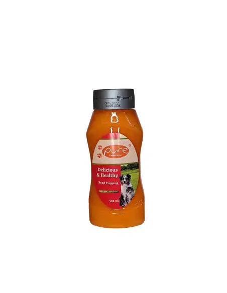 PURE Food Topping 500 ml mit Lachsöl und Schafsfett – Öl-Topping für Hund und Katze