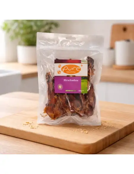 Hirschsehnen für Hunde von PURE Naturfutter, natürlicher Kausnack ohne künstliche Zusätze