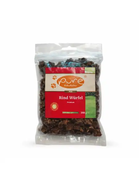 Rind Würfel Premium von PURE Naturfutter, getrockneter Hundesnack aus 100 Prozent Rind Rind Würfel Premium von PURE Naturfutter, getrockneter Hundesnack aus 100 Prozent Rind
