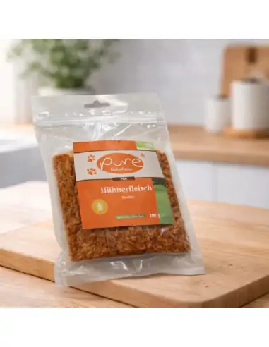 Getrocknete Hühnerfleisch Streifen von PURE Naturfutter als gesunder Hundesnack