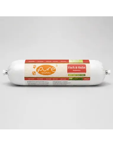 PURE Hundewurst Fisch & Huhn 400 g als Alleinfuttermittel für ausgewachsene Hunde