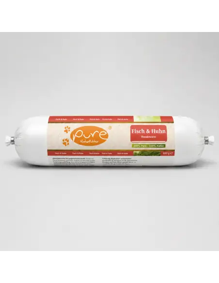 PURE Hundewurst Fisch & Huhn 400 g als Alleinfuttermittel für ausgewachsene Hunde PURE Hundewurst Fisch & Huhn 400 g als Alleinfuttermittel für ausgewachsene Hunde