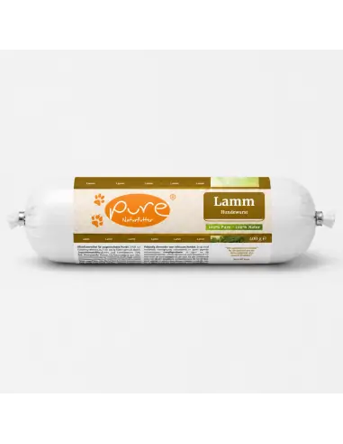 PURE Hundewurst Lamm 400 g als Alleinfuttermittel für ausgewachsene Hunde