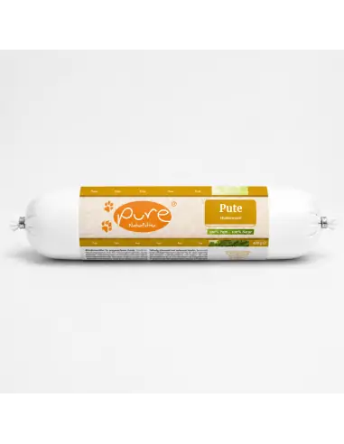 PURE Hundewurst Pute 400 g als Alleinfuttermittel für ausgewachsene Hunde