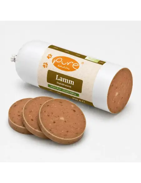 Hundewurst Lamm mit Anschnitt und Scheiben Hundewurst Lamm mit Anschnitt und Scheiben